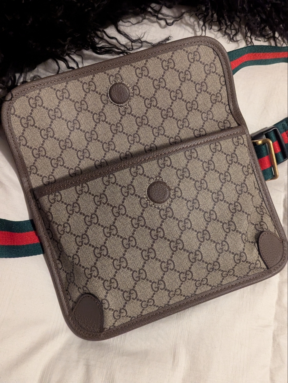 GG Supreme Monogram Belt Bag with Signature Web Strap - Picture 5 of 13